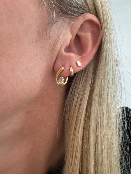 Teardrop front to back diamond earrings