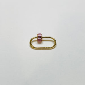 pink sapphire carabiner connector, large