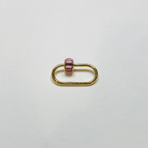 pink sapphire carabiner connector, large