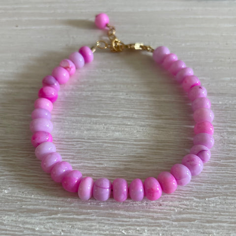 bubble gum opal bracelet