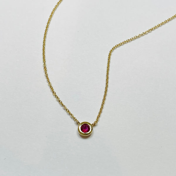 bezel set ruby necklace Theodosia Jewelry