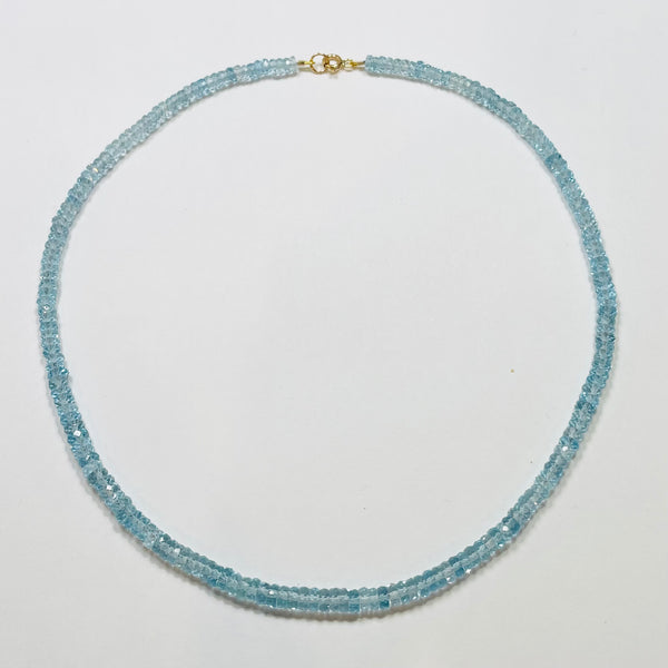 blue topaz heishi necklace