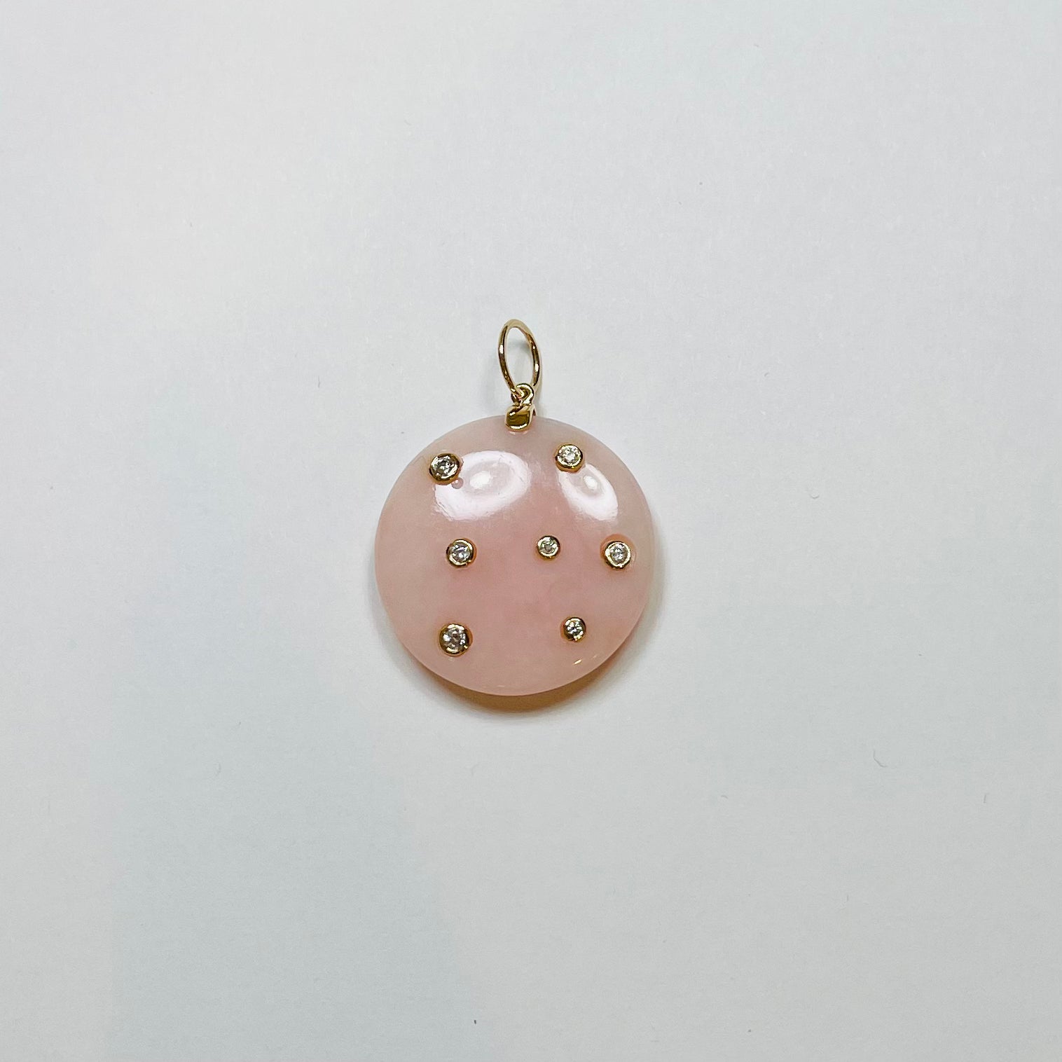 pink opal disk pendant