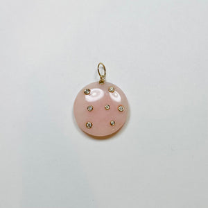 pink opal disk pendant