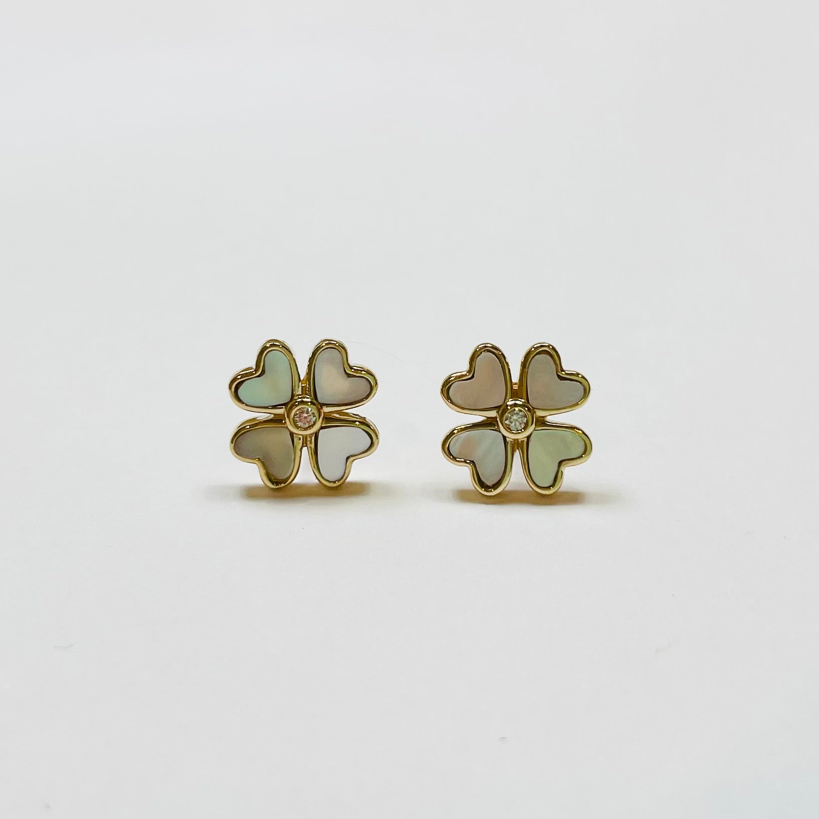 flower studs, mother of pearl