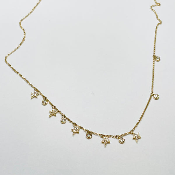 asymmetric star fringe necklace