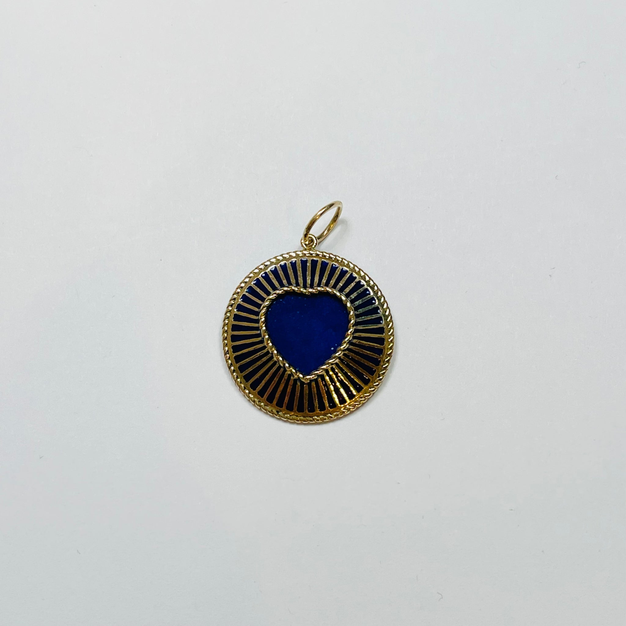 lapis heart medallion pendant
