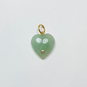 green adventure heart pendant with diamond