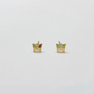 gold butterfly studs