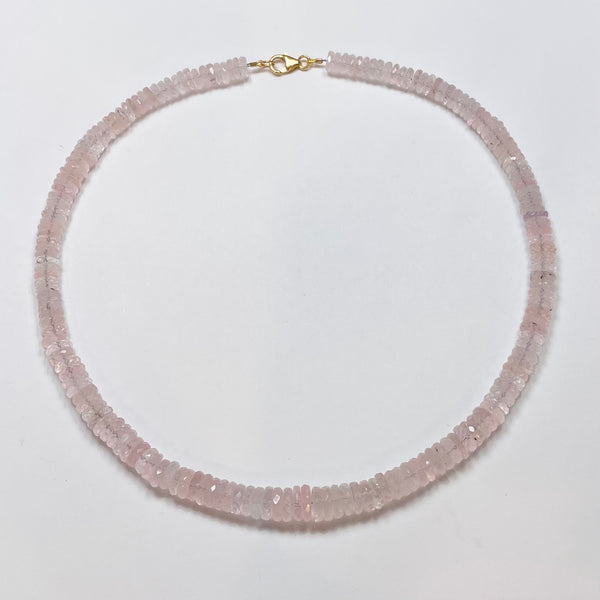 faceted rose quartz candy necklace