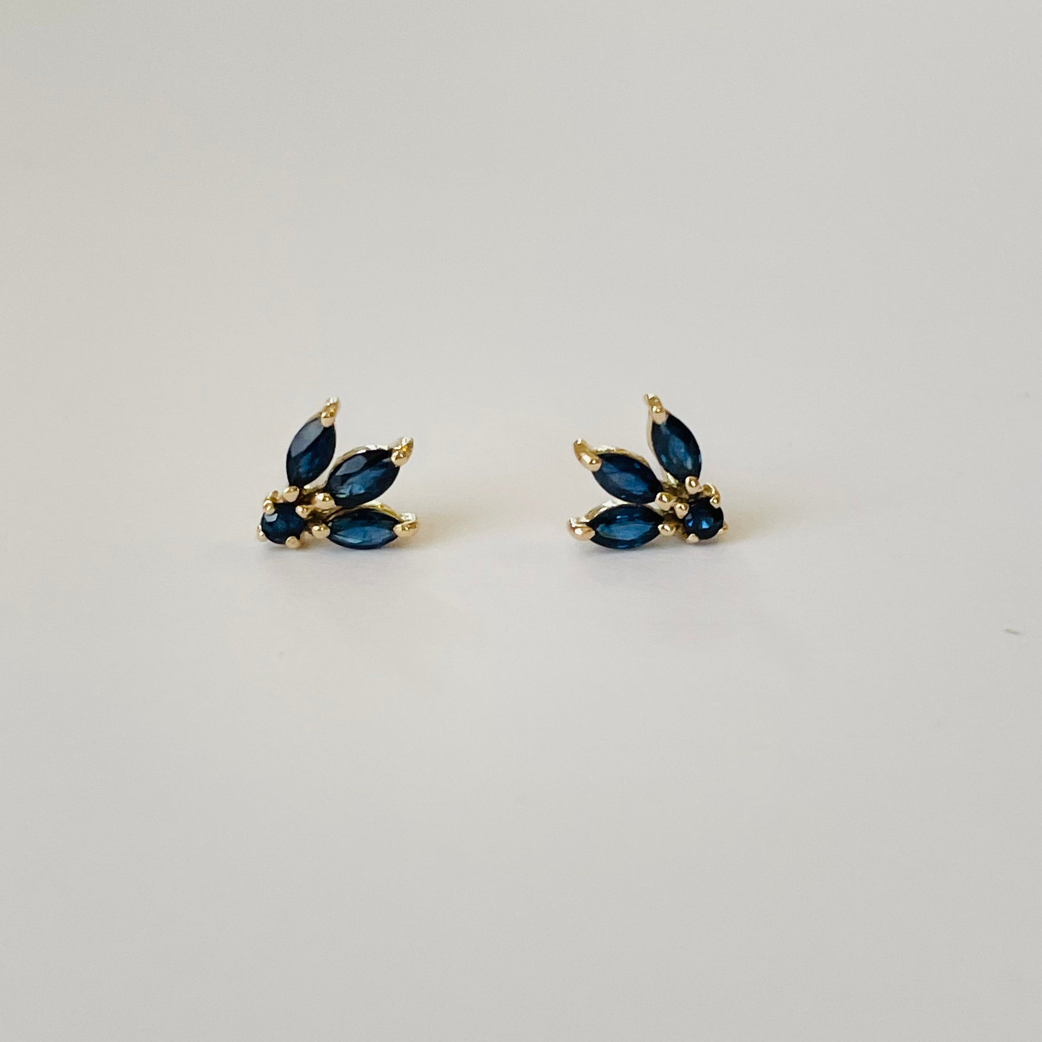 sapphire firefly studs, large