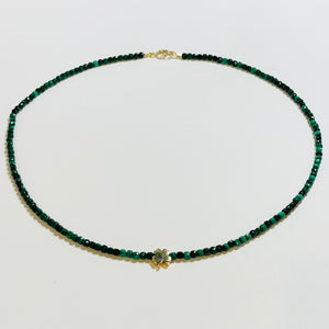 delicate malachite necklace with clover