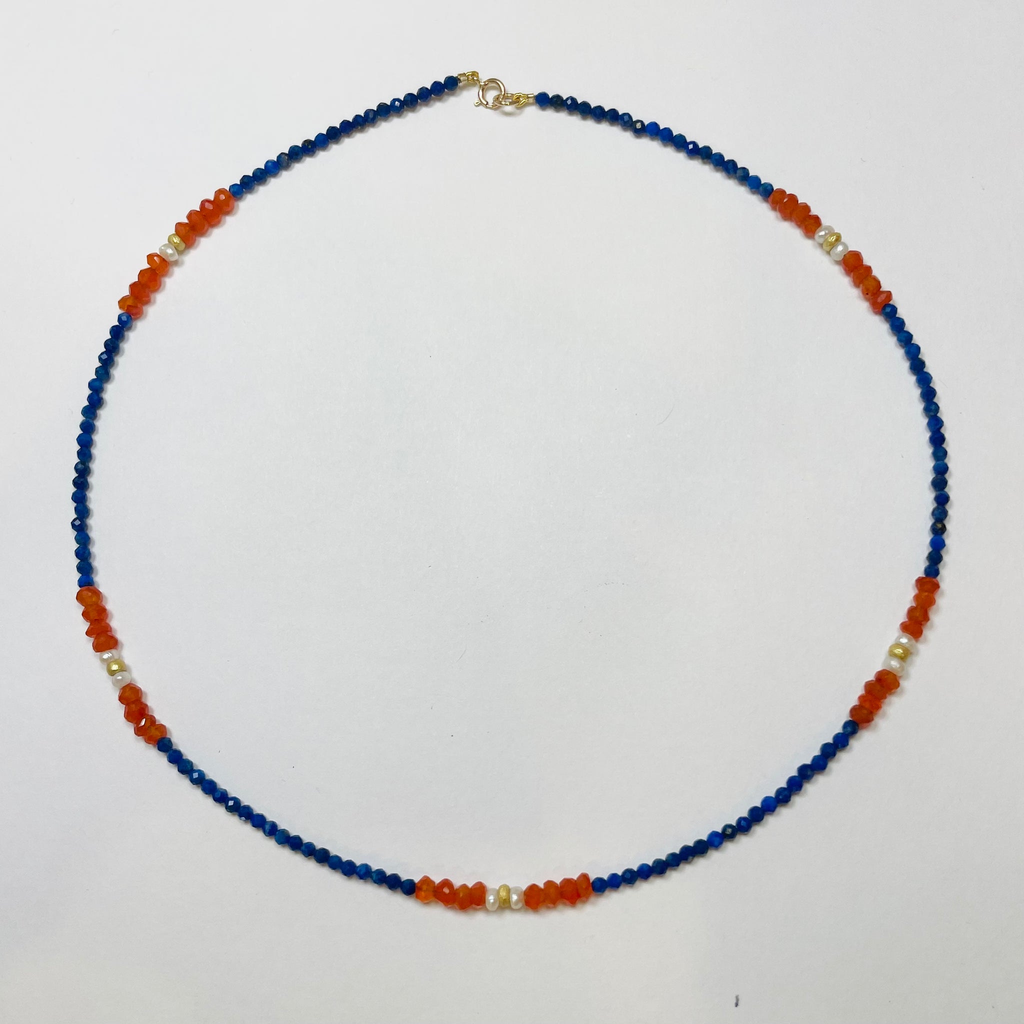 delicate gemstone color block necklace
