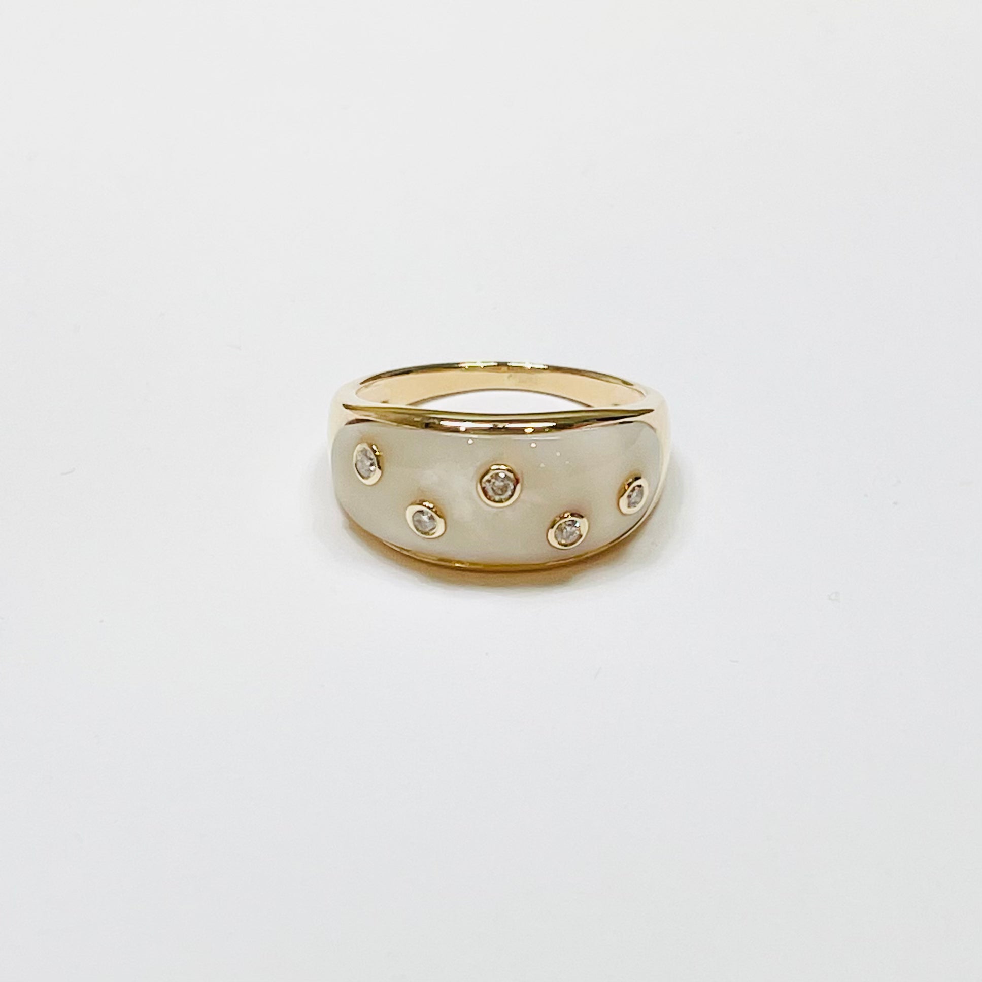 mother of pearl dome ring