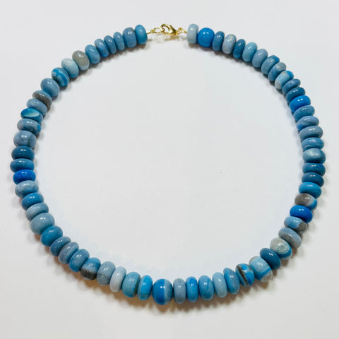 cerulean blue opal candy necklace