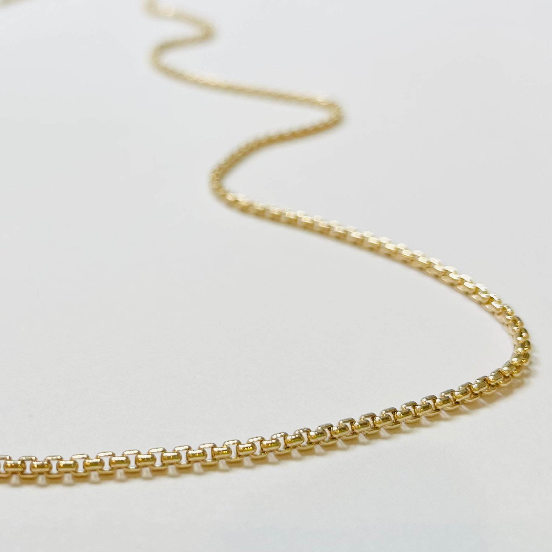 14k gold adjustable box chain small