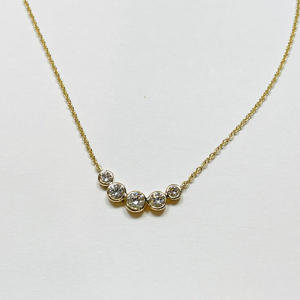 multi-bezel set diamond necklace