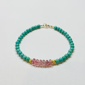 color-block bracelet, turquoise
