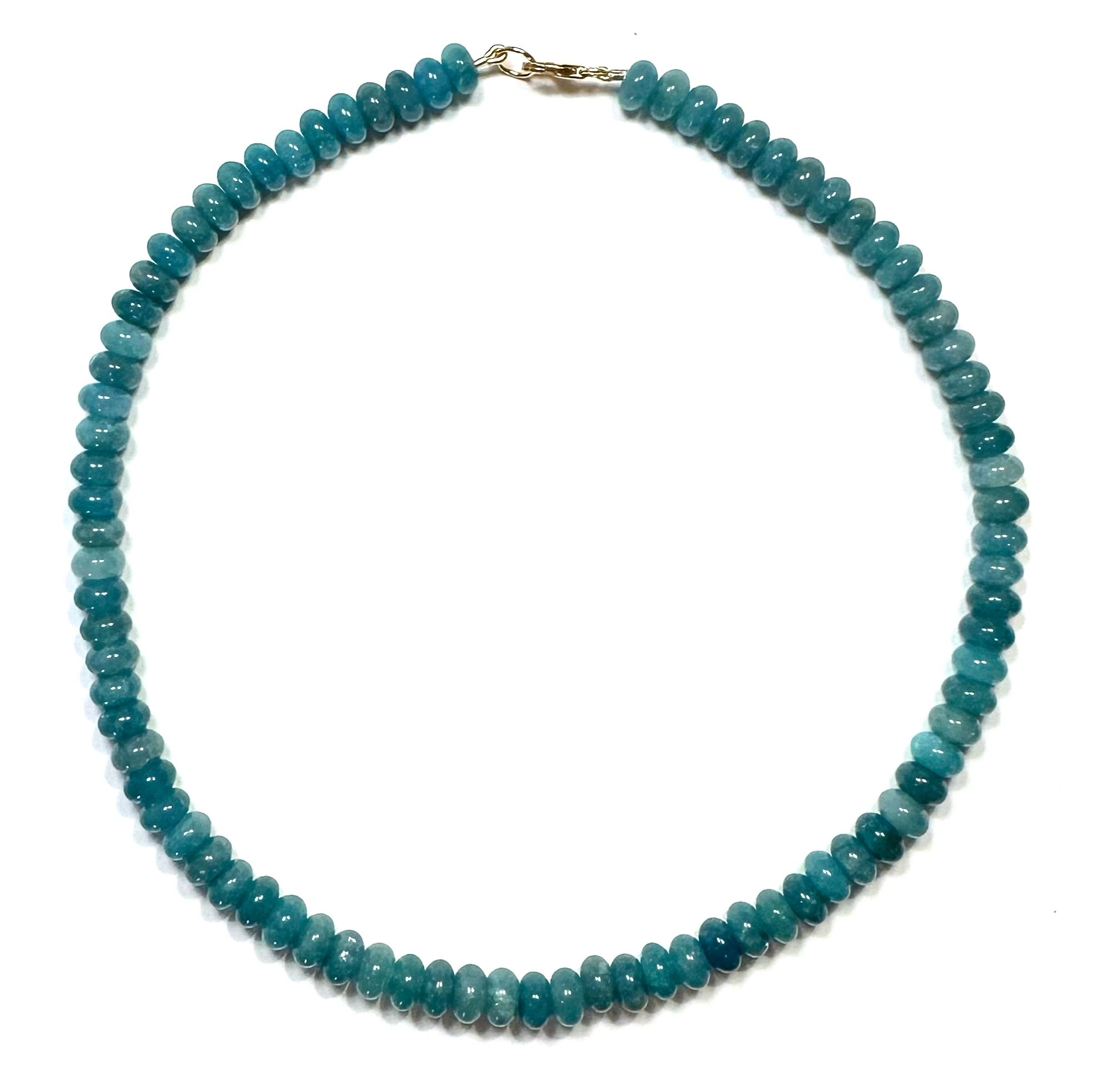 peacock blue angelite candy necklace