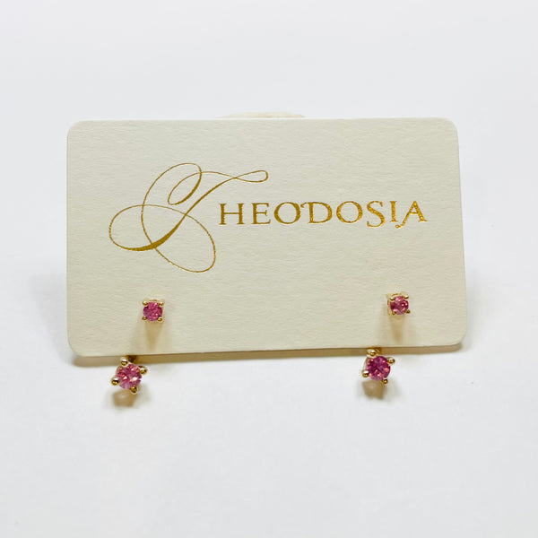 pink sapphire studs with jacket