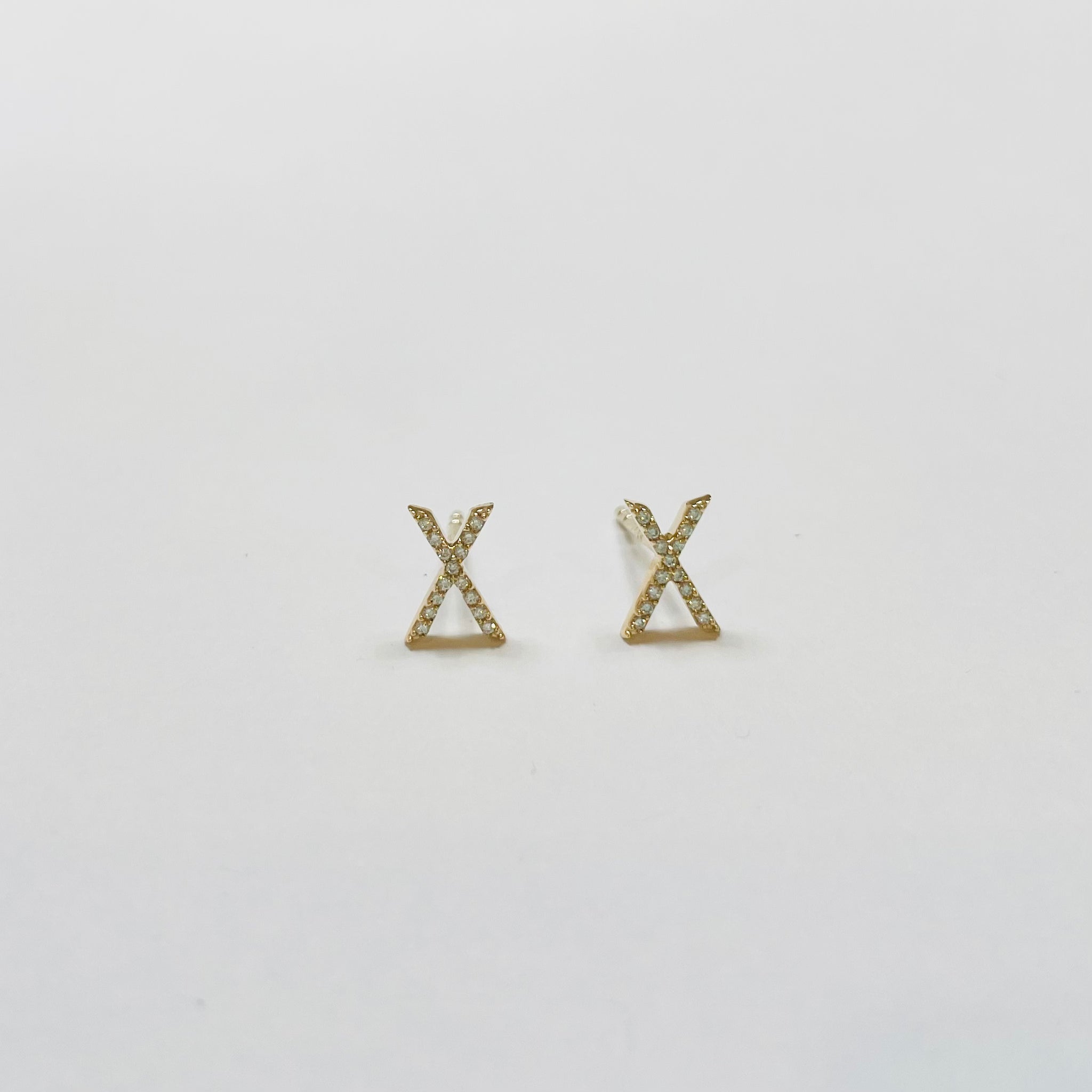 gold letter X studs