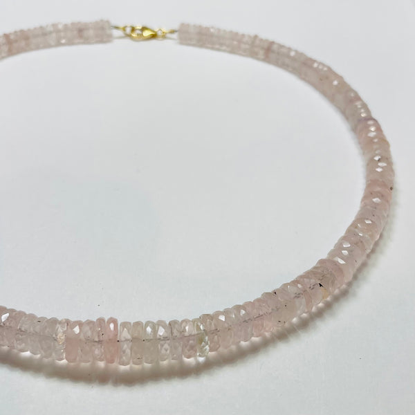 faceted rose quartz candy necklace