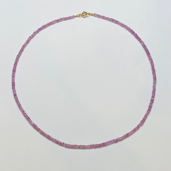 lavender rose sapphire heishi necklace