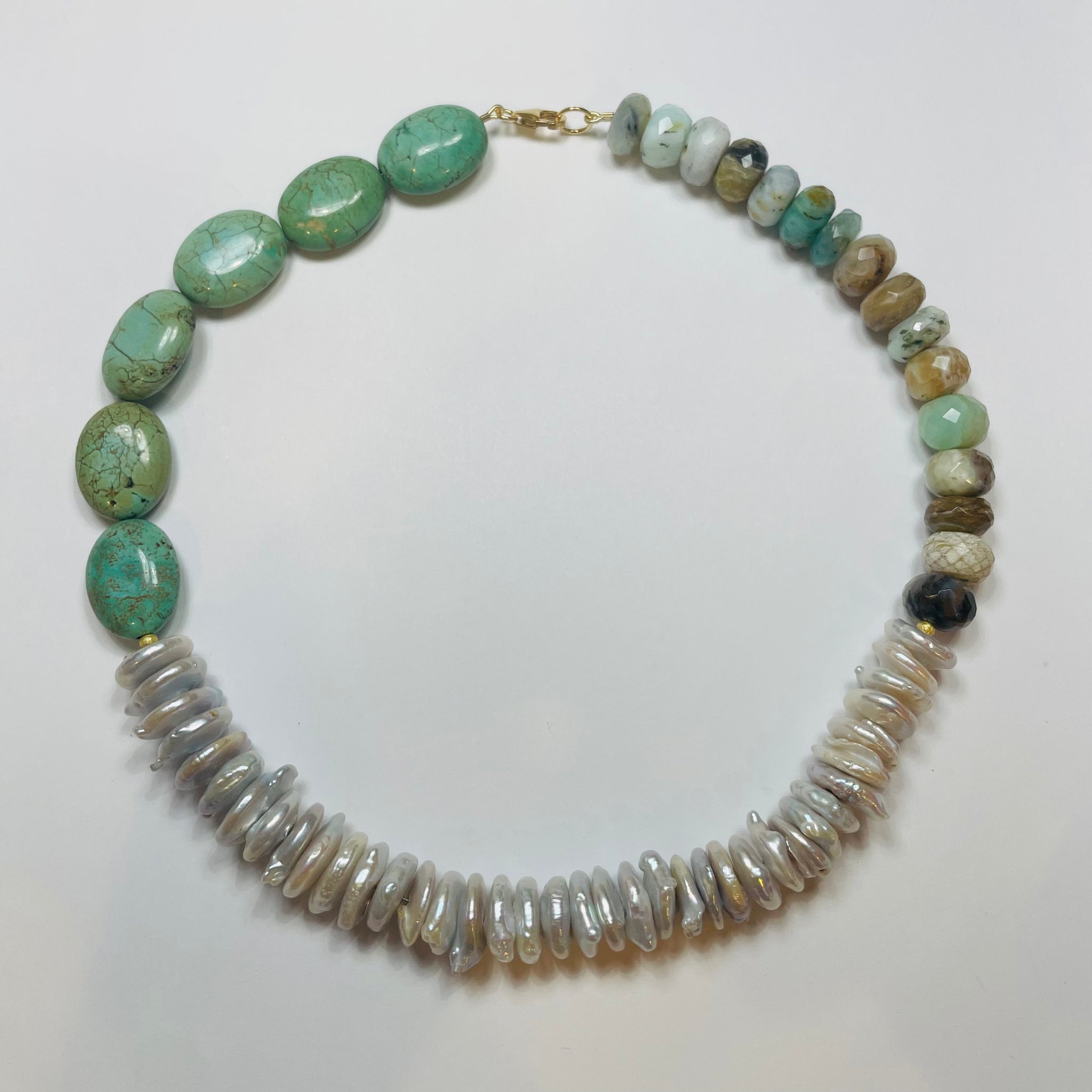 pearl turquoise statement collar