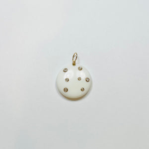 white agate disk pendant