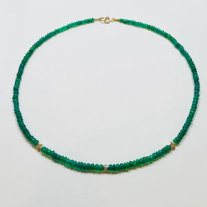 green opal necklace with turquoise barrel bead and star beads