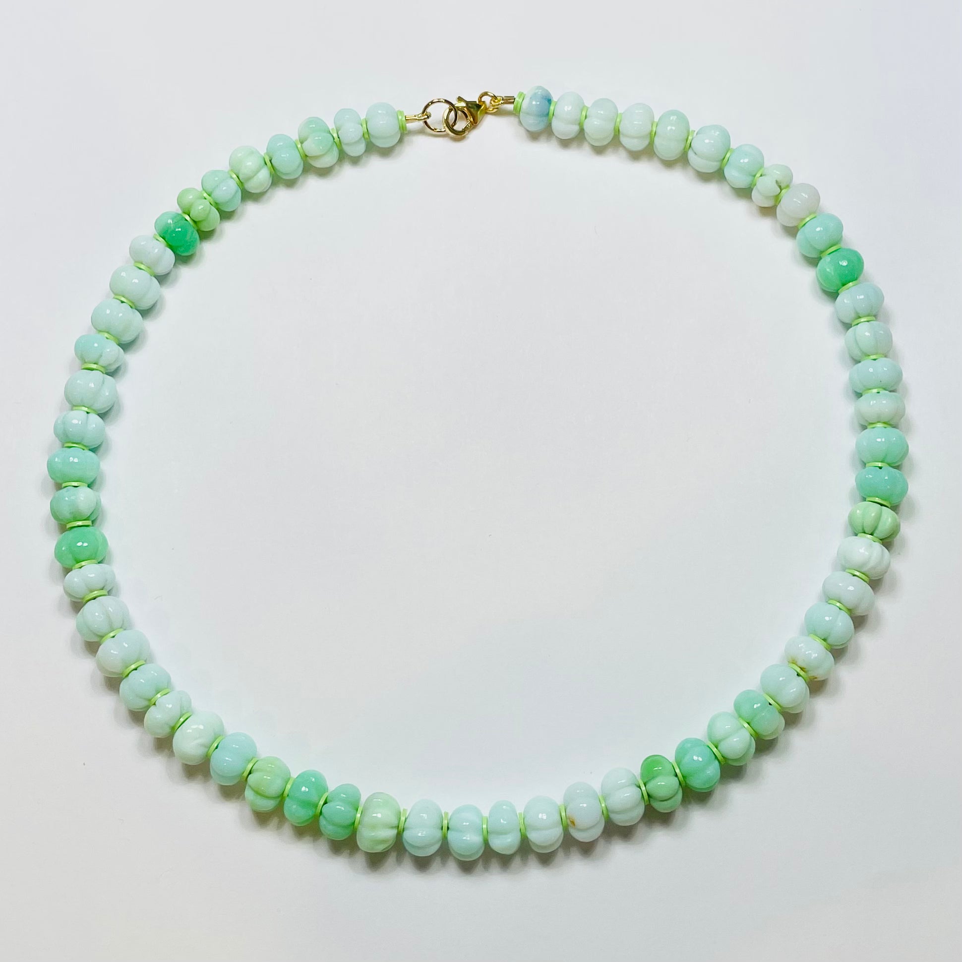 carved limeade opal candy necklace