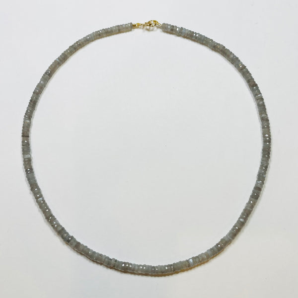 grey moonstone heishi necklace