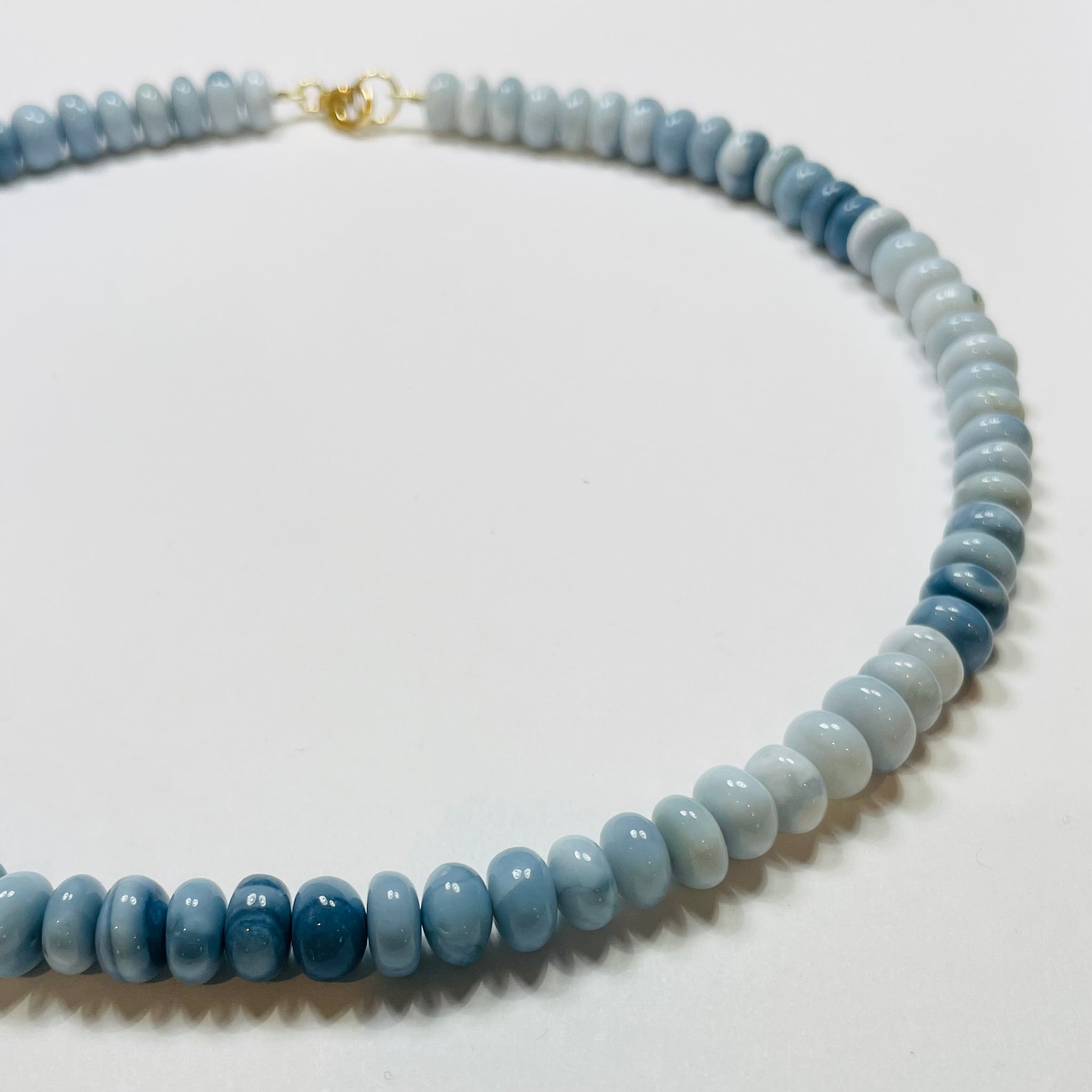 shaded cornflower blue opal candy necklace