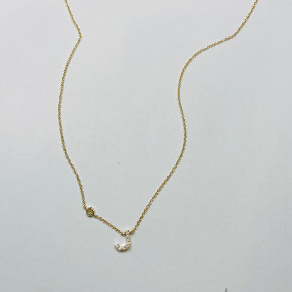initial pavè diamond necklace