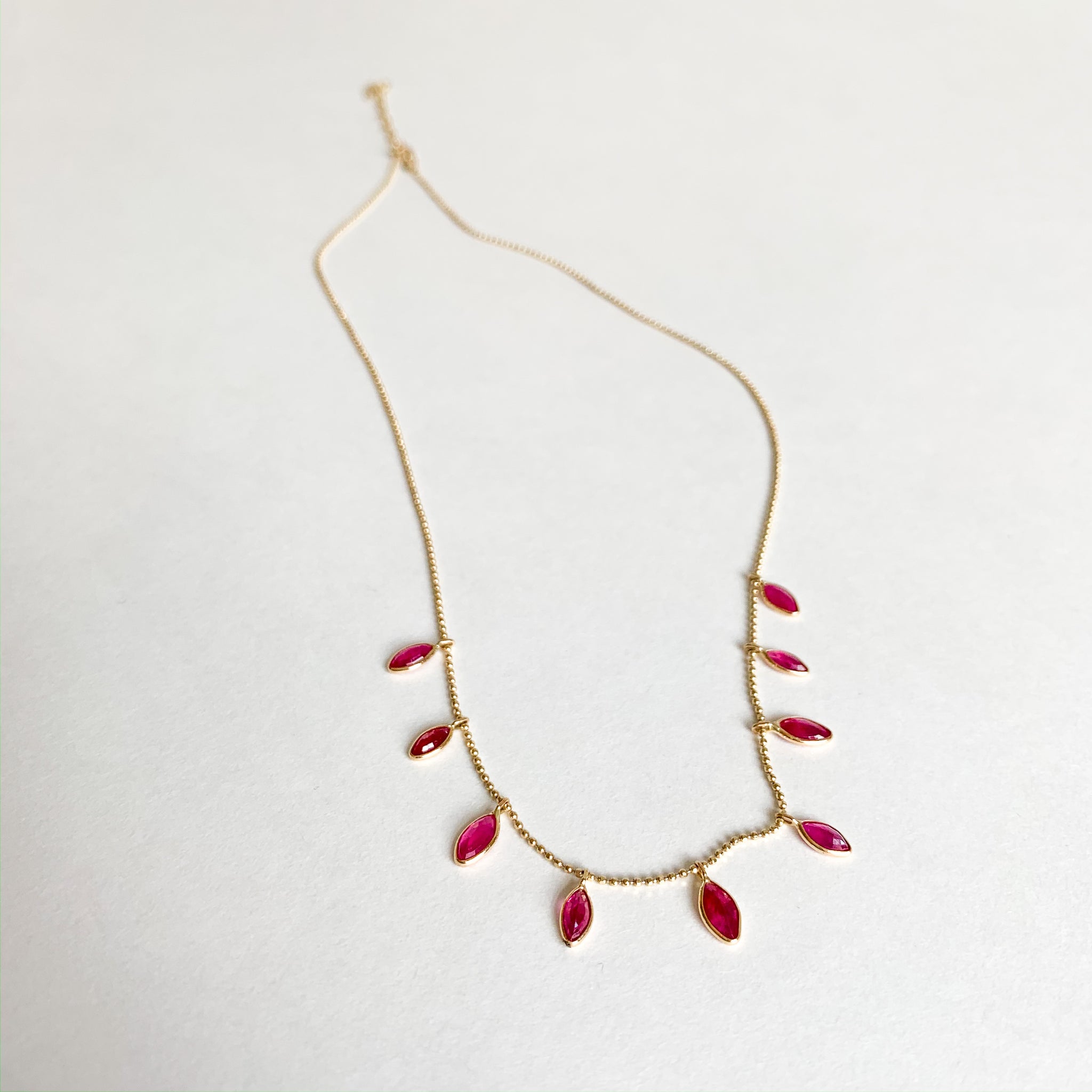 ruby fringe necklace
