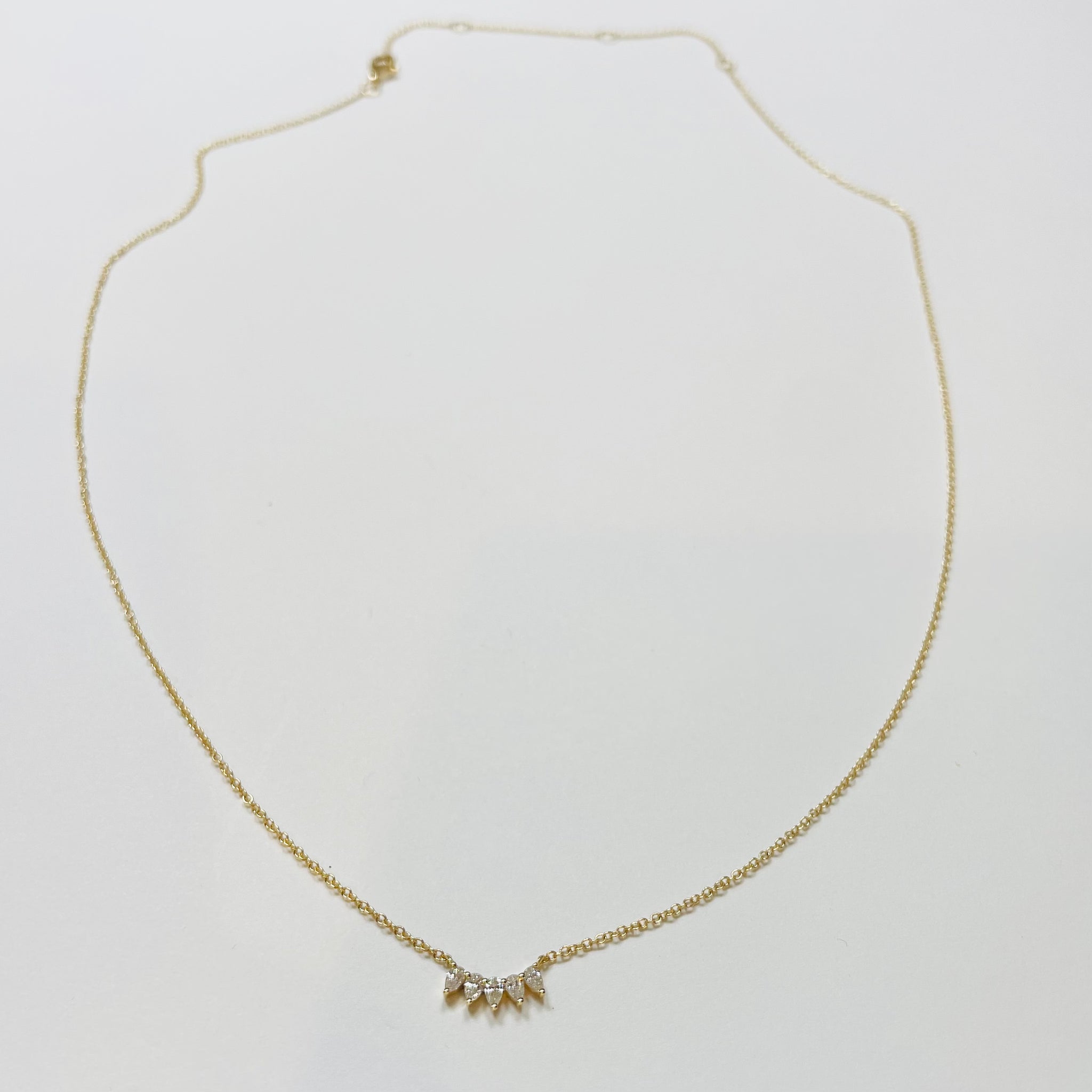 diamond arc necklace, (5) 0.14
