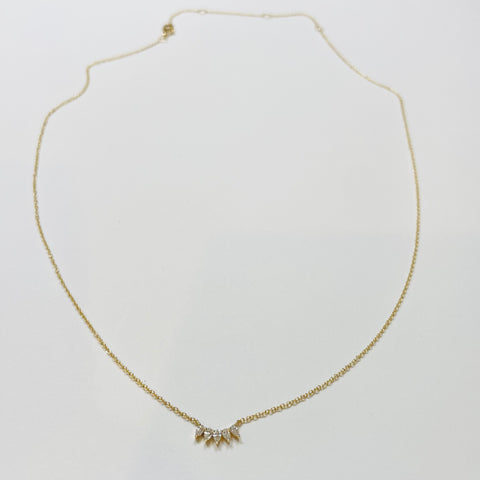 diamond arc necklace, (5) 0.14
