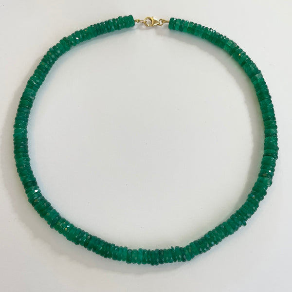 faceted green onyx candy necklace