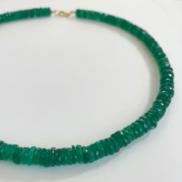 faceted green onyx candy necklace