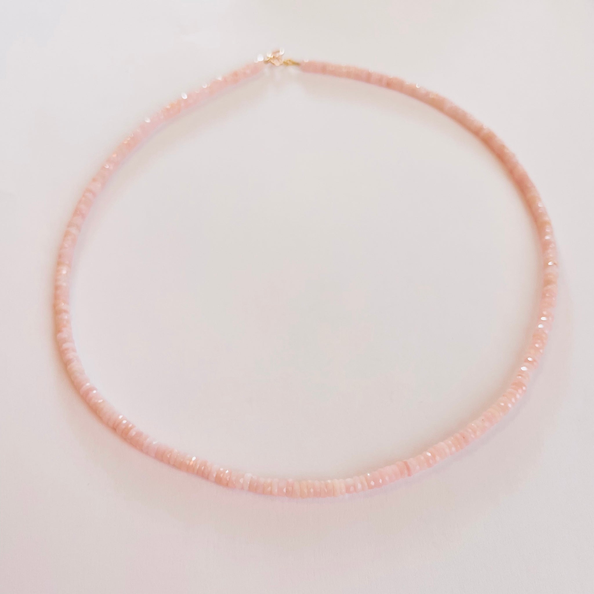 Pink opal heishi necklace