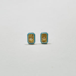 enamel picture frame studs, turquoise