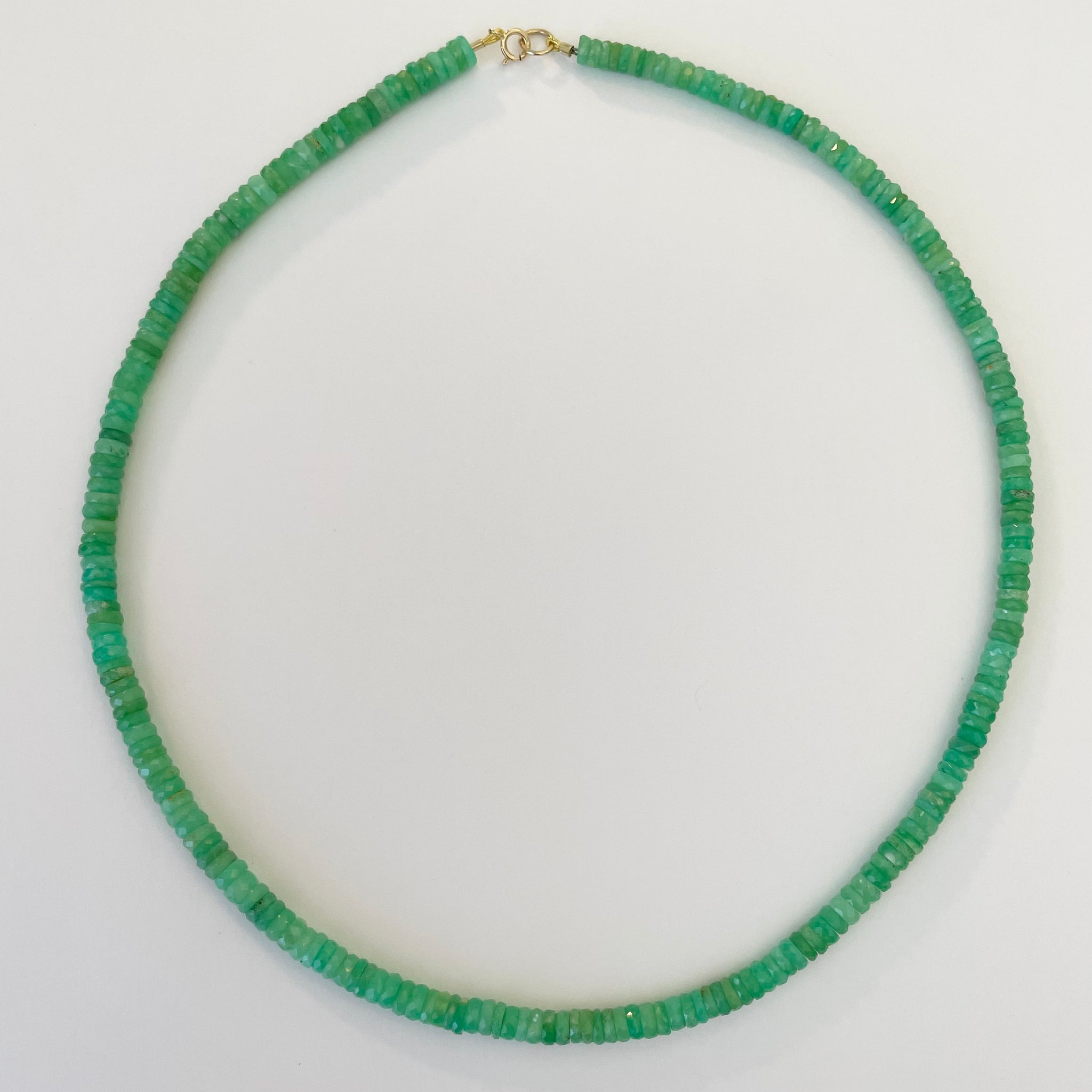 chrysoprase heishi necklace