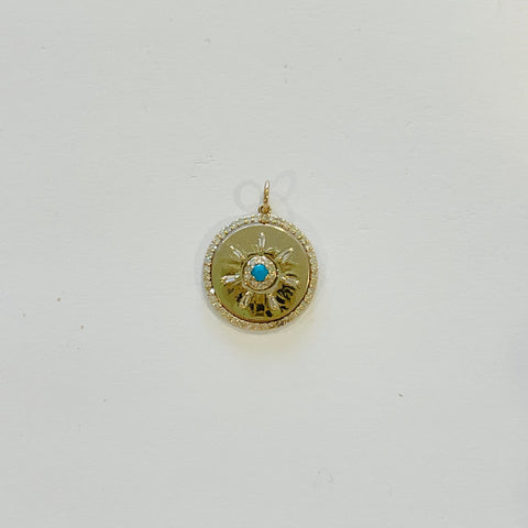 sand-dollar pendant, turquoise