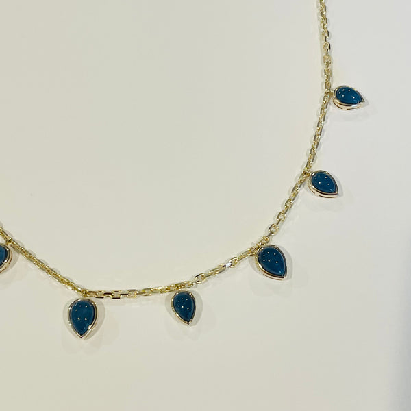 blue opal teardrop necklace