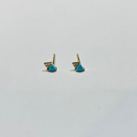 double triangle studs, turquoise