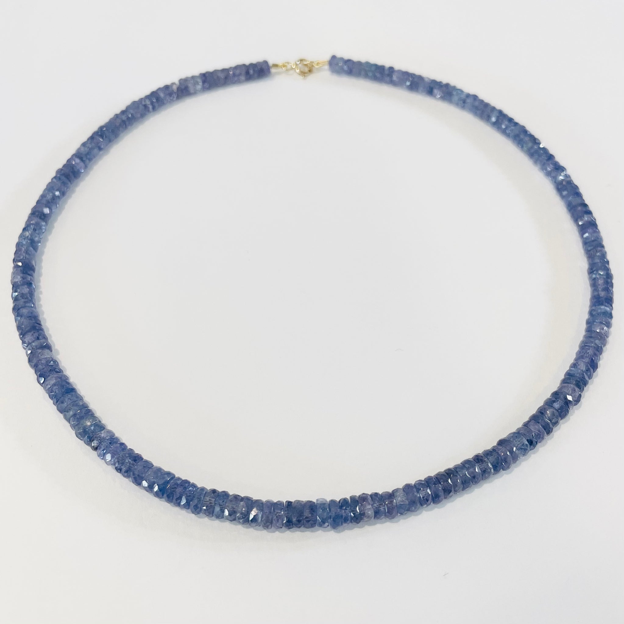 tanzanite heishi necklace