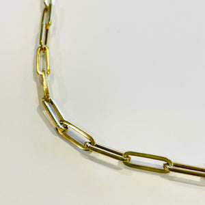 14k gold 12x4 mm paperclip chain