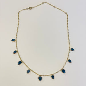 blue opal teardrop necklace