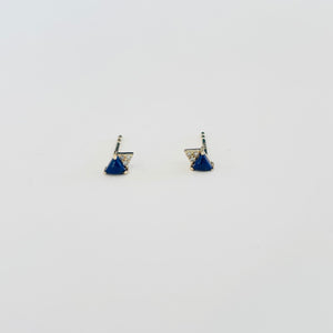 double triangle studs, lapis