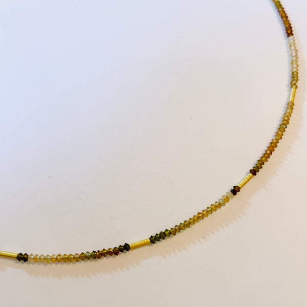 delicate five gold bar necklace